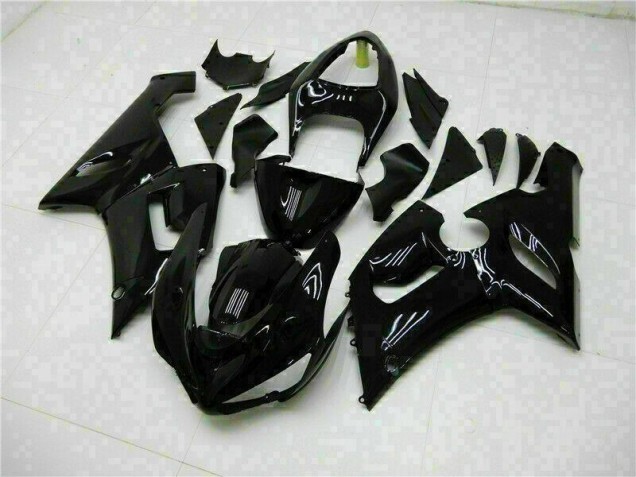Brillante Negro Carenado Kawasaki ZX6R 2005-2006 Brillante Negro Carenado Kawasaki ZX6R 2005-2006
