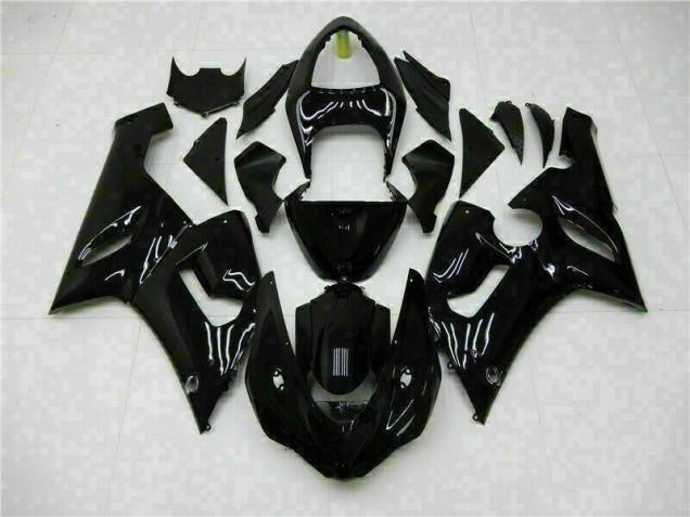 Brillante Negro Carenado Kawasaki ZX6R 2005-2006 Brillante Negro Carenado Kawasaki ZX6R 2005-2006