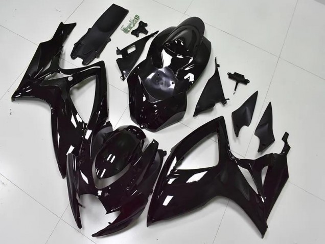 Brillante Negro Carenado Suzuki GSXR 600 / 750 K6 2006-2007 Brillante Negro Carenado Suzuki GSXR 600 / 750 K6 2006-2007