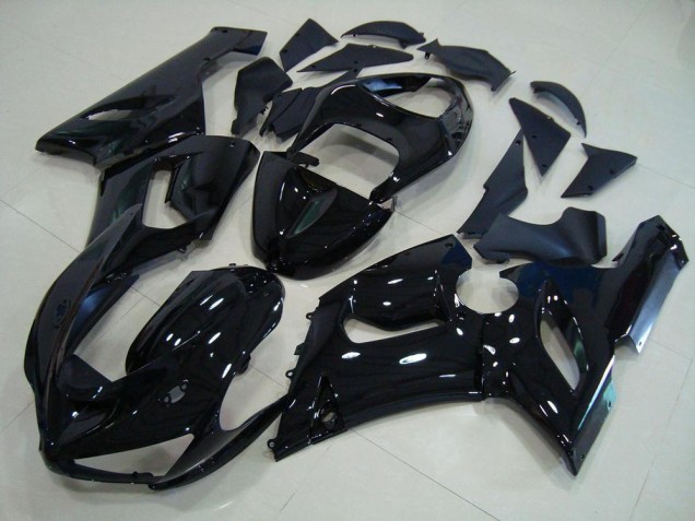 Brillante Negro Carenados Kawasaki ZX6R 2005-2006 Brillante Negro Carenados Kawasaki ZX6R 2005-2006