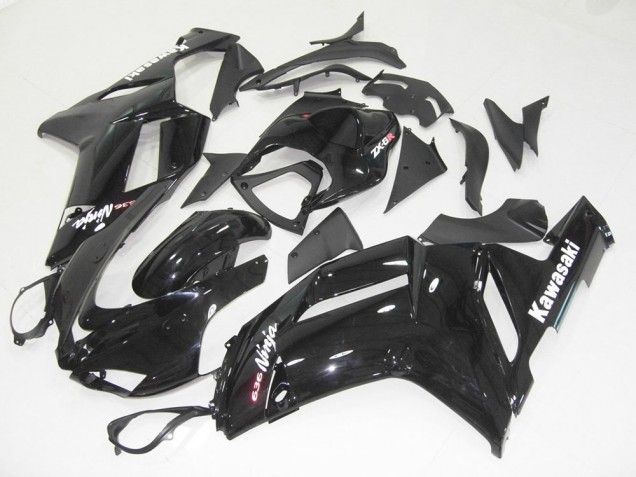 Brillante Negro Kits Completo Carenado Kawasaki ZX6R 2007-2008 Brillante Negro Kits Completo Carenado Kawasaki ZX6R 2007-2008