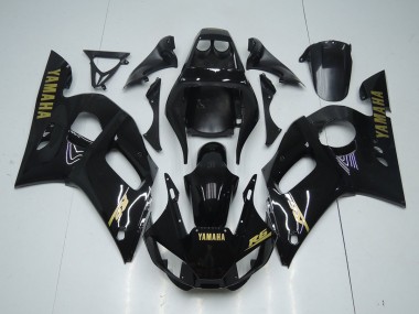 Brillante Negro Oro Pegatinas Carenado Yamaha R6 1998-2002