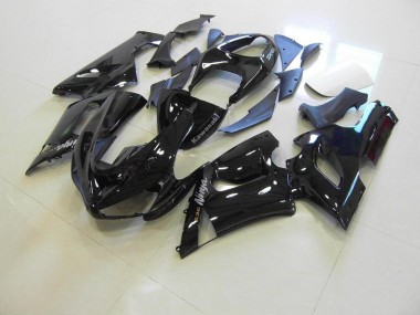Brillante Negro Plata Calcomanías Carenado Kawasaki ZX6R 2005-2006