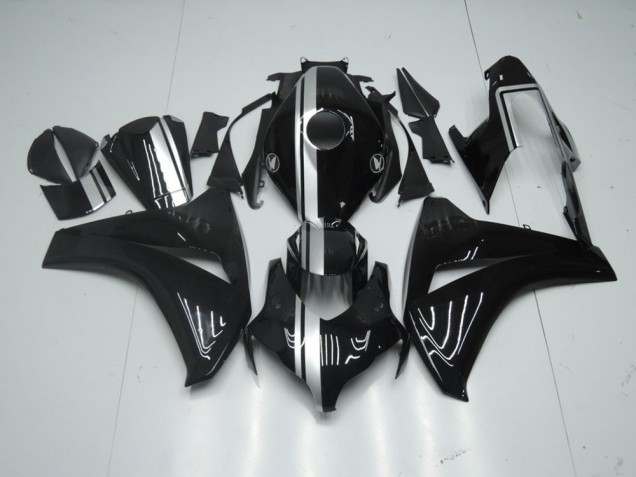 Brillante Negro con Plata Raya Carenado Honda CBR 1000 RR 2008-2011 Brillante Negro con Plata Raya Carenado Honda CBR 1000 RR 2008-2011