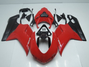 Estilo OEM Rojo con Negro Mate Lado Carenado Ducati 848 1098 1198 2007-2014