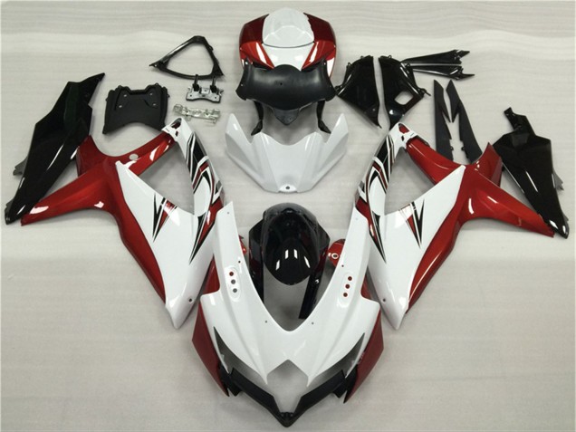 Carenados Moto Suzuki GSXR 600/750 2008-2010 - Blanco Rojo Negro Brillante
