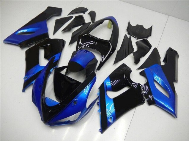 Kits Carenado Moto Kawasaki ZX6R 2005-2006 - Azul Negro Brillante