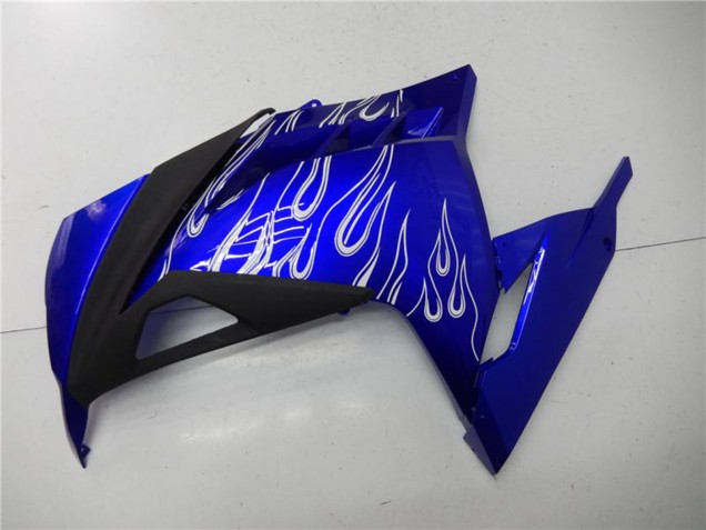 Carenados Moto Kawasaki Ninja 300 EX300R 2013-2017 - Azul Negro Blanco Llama