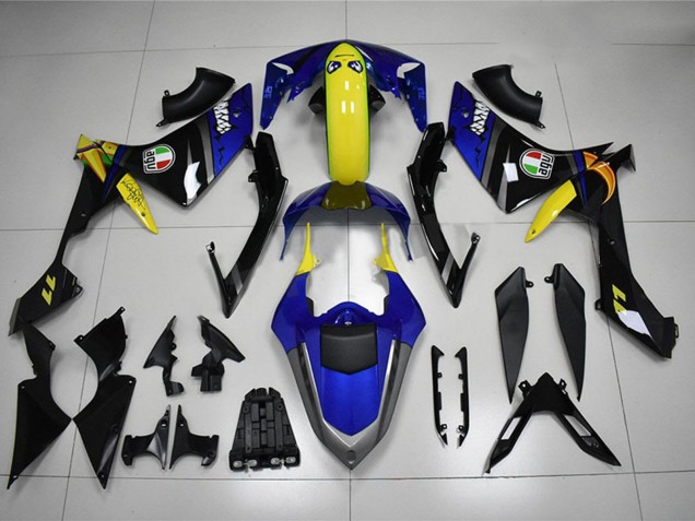 Carenados Moto Yamaha YZF R1 2007-2008 - Azul Amarillo Negro Tiburón