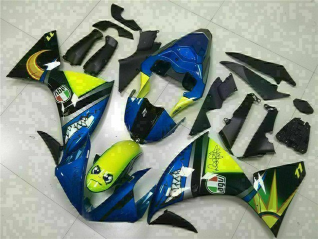 Carenados Moto Yamaha YZF R1 2009-2011 - Azul Amarillo Tiburón