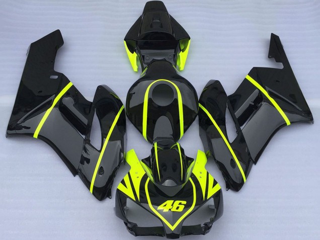 Carenados Moto Honda CBR1000RR 2004-2005 - Negro Brillante Alta Visibilidad Amarillo 46