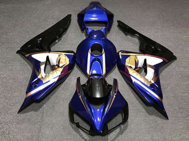 Carenados Moto Honda CBR1000RR 2006-2007 - Azul Blanco Oro Negro Brillante