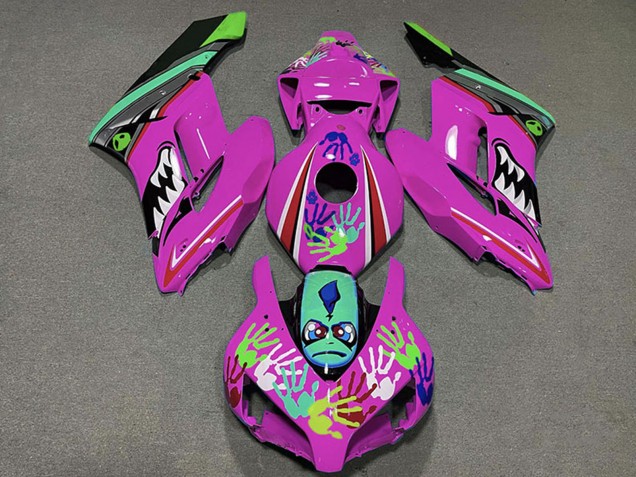 Carenados Moto Honda CBR1000RR 2004-2005 - Rosa Verde Negro Tiburón