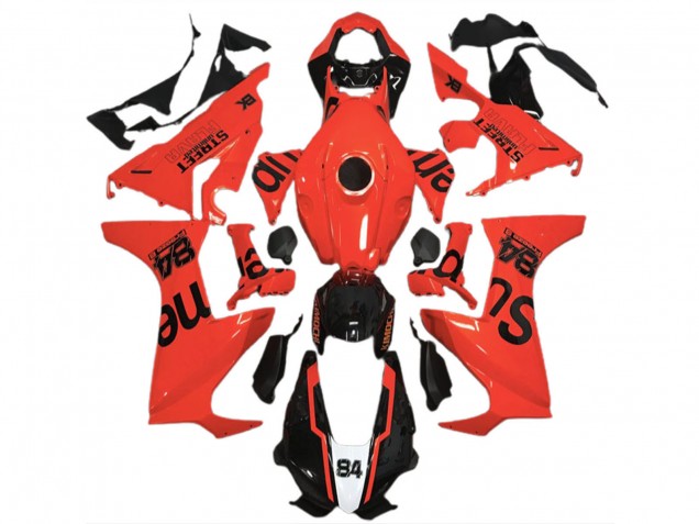 Carenados Moto Honda CBR1000RR 2017-2024 - Rojo Negro Brillante Street Flava