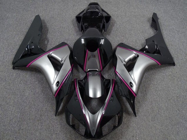 Carenados Moto Honda CBR1000RR 2006-2007 - Plata Rosa Negro Brillante Pinstripe