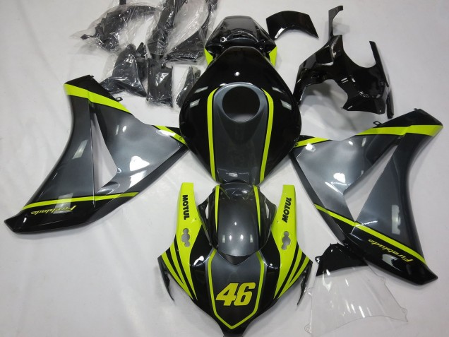 Carenados Moto Honda CBR1000RR 2008-2011 - Gris Amarillo Negro Brillante 46