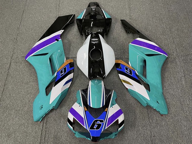 Carenados Moto Honda CBR1000RR 2004-2005 - Blanco Azul Verdoso Púrpura Negro 6