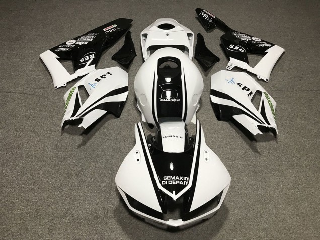 Carenados Moto Honda CBR600RR 2013-2023 - Blanco Negro Brillante
