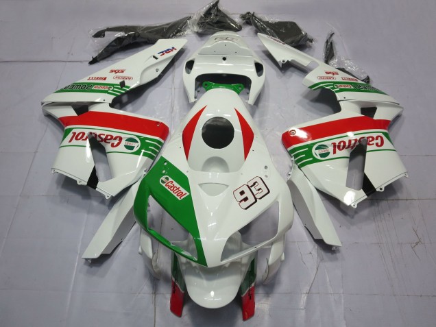Carenados Moto Honda CBR600RR 2005-2006 - Blanco Verde Rojo Castrol 93