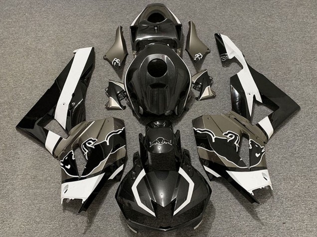 Carenados Moto Honda CBR600RR 2013-2026 - Negro FibraCarbono Blanco Toro