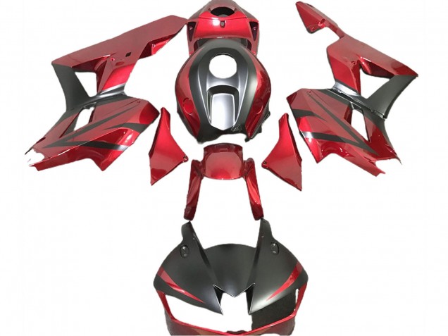 Carenados Moto Honda CBR600RR 2013-2026 - Rojo Profundo Negro Mate