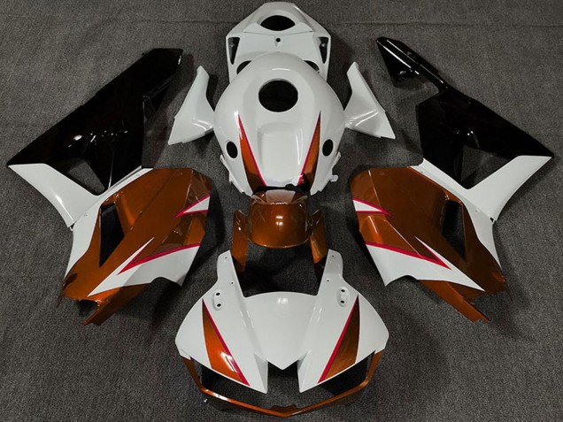 Carenados Moto Honda CBR600RR 2013-2026 - Blanco Naranja Oscuro Negro Brillante