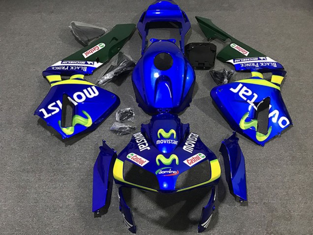 Carenados Moto Honda CBR600RR 2003-2004 - Azul Amarillo Verde MoviStar