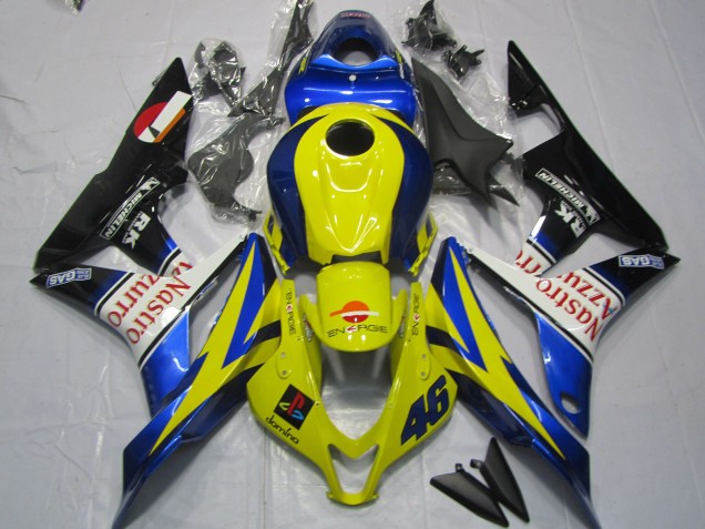 Carenados Moto Honda CBR600RR 2007-2008 - Amarillo Azul Blanco Negro Brillante Nastro Azzurro