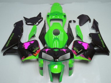 Carenados Moto Honda CBR600RR 2005-2006 - Rosa Splatter on Verde