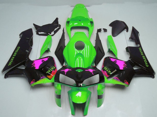 Carenados Moto Honda CBR600RR 2005-2006 - Rosa Splatter on Verde