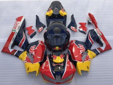 Carenados Moto Honda CBR600RR 2013-2023 - Azul Oscuro Amarillo Rojo Bull