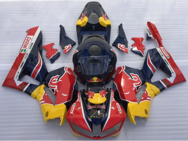 Carenados Moto Honda CBR600RR 2013-2026 - Azul Oscuro Amarillo Rojo Bull