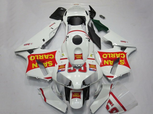 Carenados Moto Honda CBR600RR 2003-2004 - Blanco Rojo Amarillo San Carlo 58