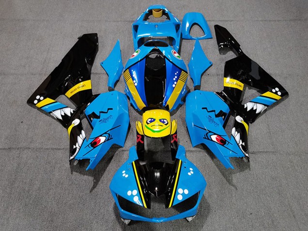Carenados Moto Honda CBR600RR 2013-2026 - Azul Amarillo Negro Brillante Tiburón