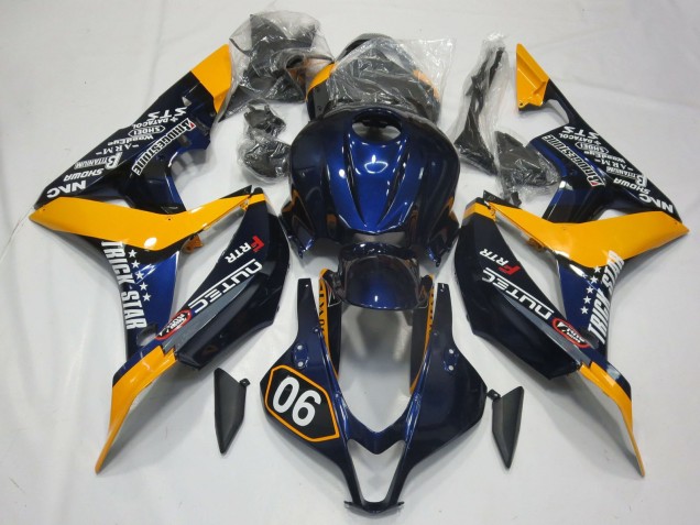 Carenados Moto Honda CBR600RR 2007-2008 - Naranja Azul Negro Brillante