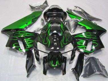 Carenados Moto Honda CBR600RR 2005-2006 - Negro Brillante Vibrant Verde Llama