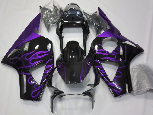 Carenados Moto Honda CBR954RR 2002-2003 - Negro Brillante Púrpura Llama