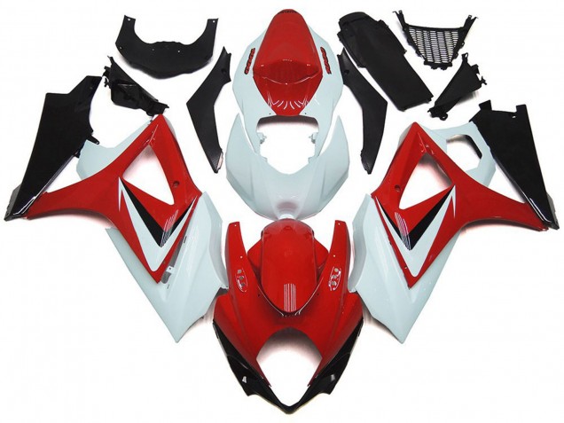 Carenados Moto Suzuki GSXR 1000 2007-2008 - Blanco Rojo Negro OEM Estilo