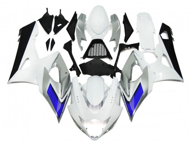 Carenados Moto Suzuki GSXR 1000 2005-2006 - Blanco Brillante Plata Azul