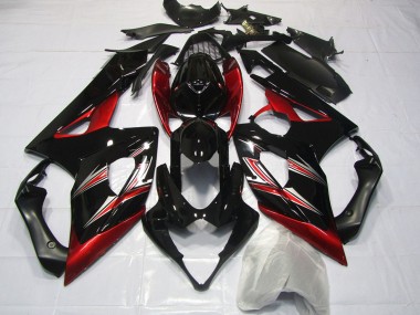 Carenados Moto Suzuki GSXR 1000 2005-2006 - Negro Brillante Rojo Flare