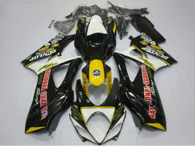 Carenados Moto Suzuki GSXR 1000 2007-2008 - Blanco Amarillo Rojo Negro Dunlop