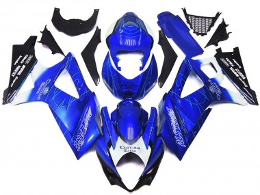 Carenados Moto Suzuki GSXR 1000 2007-2008 - Azul Blanco Negro Corona