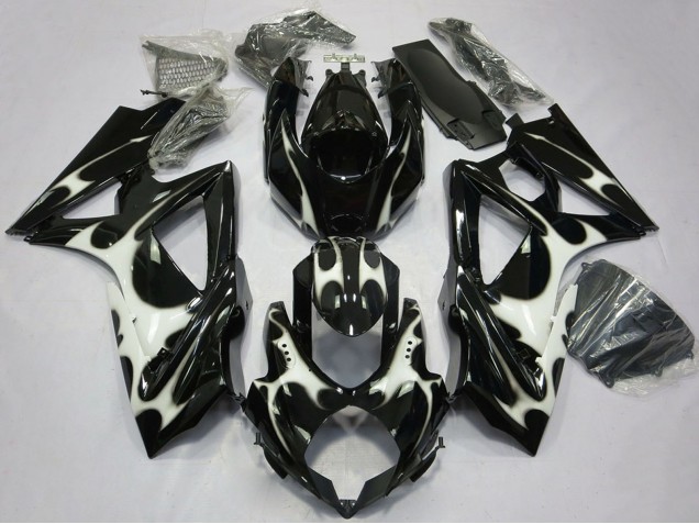 Carenados Moto Suzuki GSXR 600 / GSXR 750 2008-2010 - Negro Brillante Blanco