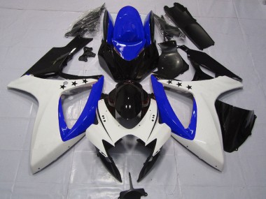 Carenados Moto Suzuki GSXR 600 / GSXR 750 2006-2007 - Blanco Azul Negro Brillante Estrella