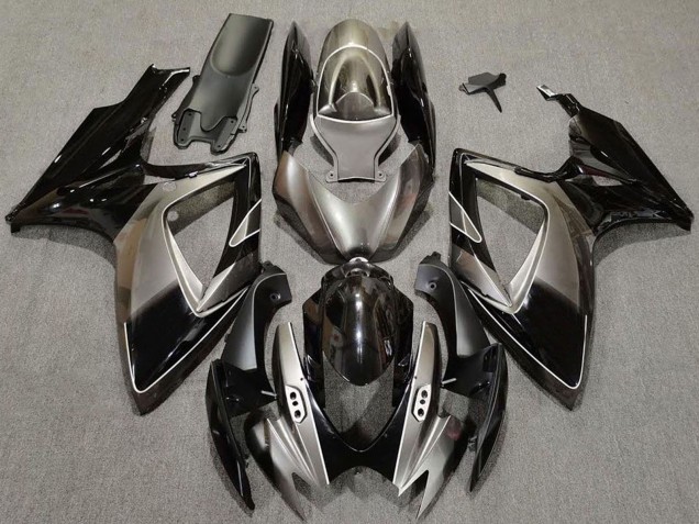 Carenados Moto Suzuki GSXR 600 / GSXR 750 2006-2007 - Plata Oscuro Negro Brillante