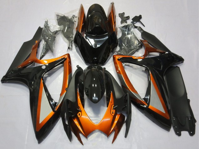 Carenados Moto Suzuki GSXR 600 / GSXR 750 2006-2007 - Naranja Negro Brillante Negro Mate