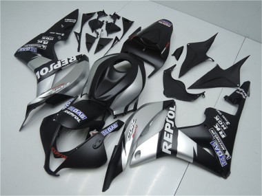 Carenados Moto Honda CBR600RR 2007-2008 - Negro Mate Plata Gris Repsol
