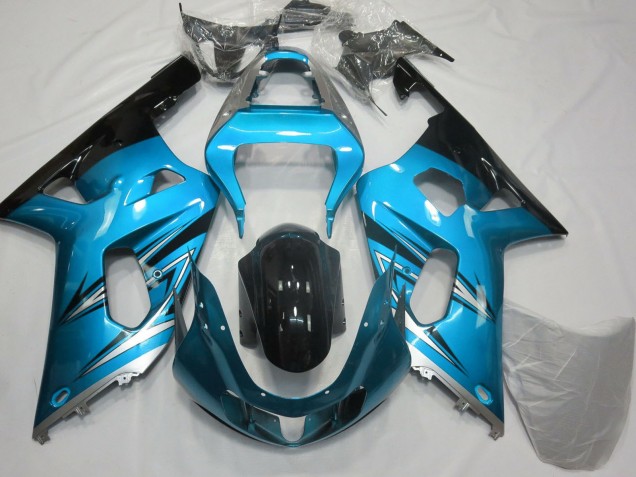 Carenados Moto Suzuki GSXR 600 / GSXR 750 2001-2003 - Azul Claro Plata Negro Brillante