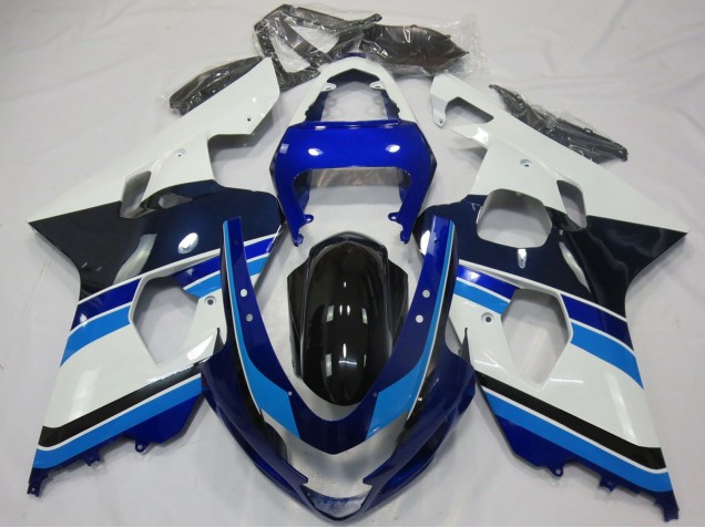 Carenados Moto Suzuki GSXR 600 / GSXR 750 2004-2005 - Blanco Azul Negro Brillante