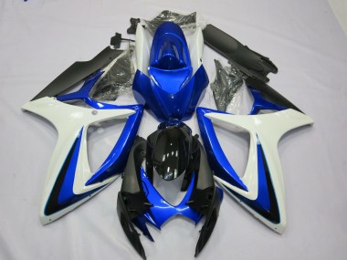 Carenados Moto Suzuki GSXR 600 / GSXR 750 2006-2007 - Blanco Azul Negro Brillante OEM Estilo